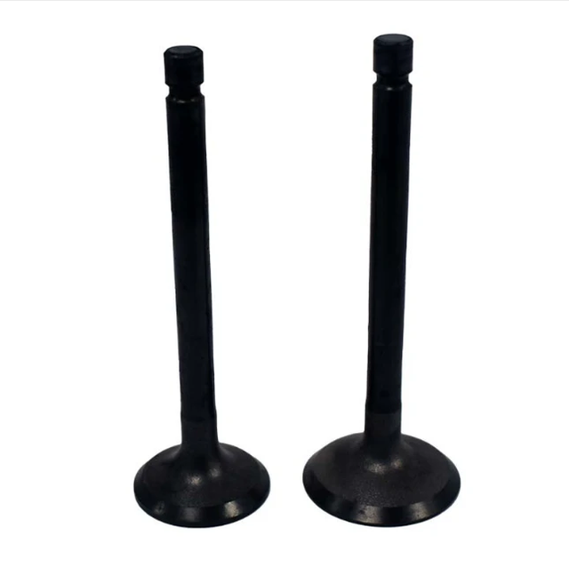 Engine valve pair for Yamaha YFM 80/100 ATV, black, aftermarket direct replacement
