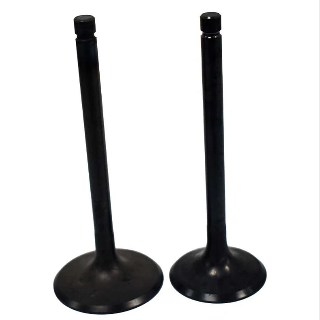 Engine valves pair (2) in black finish by ATV City for Kawasaki KVF360 Prairie intake and exhaust.