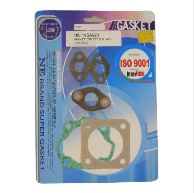 Top End Gasket Kit for Suzuki LT50 (1984-1987); ATV City 4-pc gasket set on blue packaging