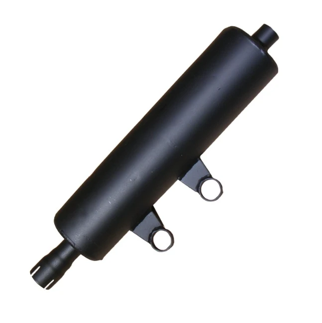 Exhaust muffler for Kawasaki KVF 300/400 quads, black bolt-on fit (1998–2001).