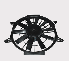 Radiator cooling fan motor assembly, black 12V DC, for ATVs/UTVs and quad bikes