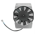 Fan Motor Assembly for Yamaha Grizzly ATV, black fan with metal mounting plate and wiring harness
