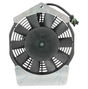 Fan motor assembly for Polaris Sportsman 800 ATV, black plastic fan with metal mounting bracket and connector