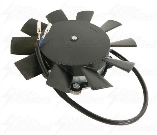 Fan motor assembly for Polaris ATV/UTV cooling, black, ATV City; fits 1990s–2000s Polaris 250/350/400/500