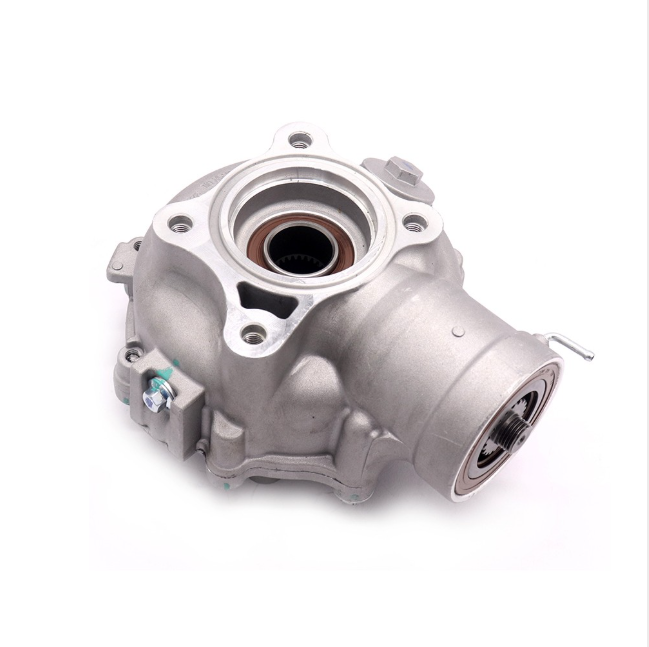 Rear differential complete for Honda TRX 420/500/520 fixed-axle, silver aluminum housing, fits 2014–2026