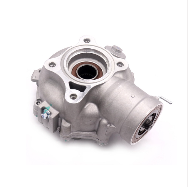 Rear differential complete for Honda TRX 420/500/520 fixed-axle, silver aluminum housing, fits 2014–2026