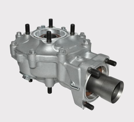 Rear differential assembly for Honda TRX500 ATV, silver metal housing, complete OEM replacement