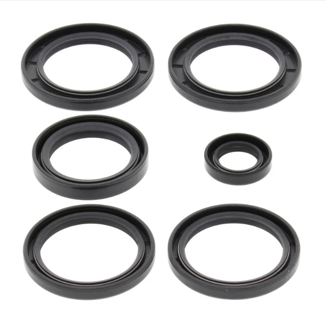 Rear differential seal kit fits Kawasaki KVF Prairie 360A/360B 2003–2007; includes six black seals