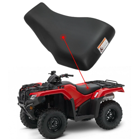 Complete ATV seat for Honda TRX420/TRX500/TRX520 2014–2024, black upholstery