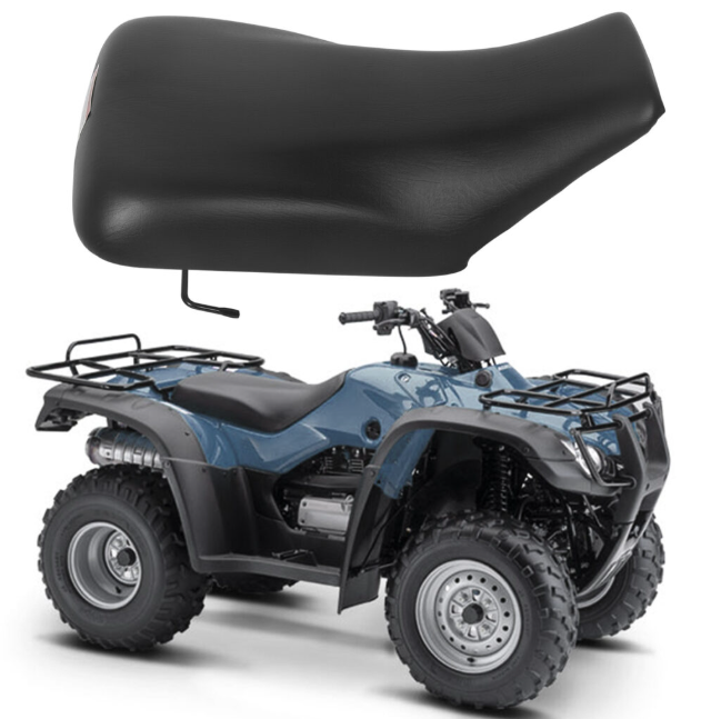 Complete seat for Honda TRX350 FourTrax ATV (2004-2006); black vinyl for durable rider comfort
