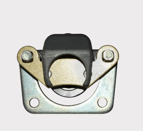 Brake caliper kit with black caliper housing and silver mounting bracket for Polaris Ranger 570 SP ATV