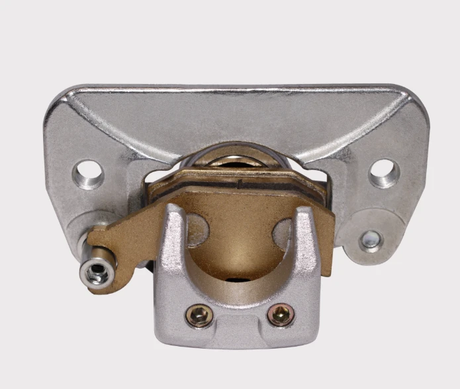 Brake Caliper for Can Am Maverick Rear Right OEM Replacement 705601090 – silver caliper with gold bracket, ATV City