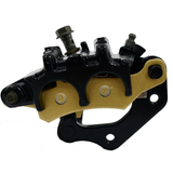Front-right brake caliper for Kawasaki KVF 650 Brute Force and KVF 700/KFX 700 ATVs, black with gold pads ATV City