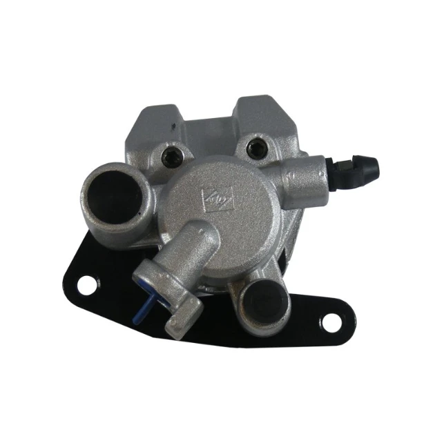 Right Hand Brake Caliper Replacement for Arctic Cat, Honda, Suzuki & Yamaha ATVs; silver with black mounting bracket