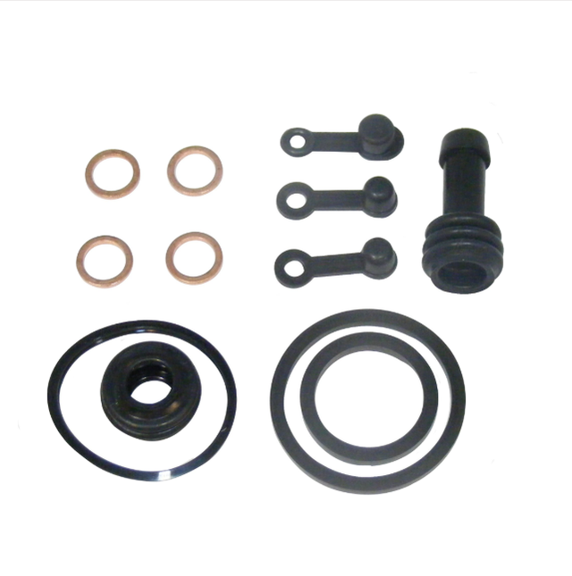 ATV City brake caliper rebuild kit for Polaris Ranger/Brutus HD; includes copper washers, black rubber seals and pins