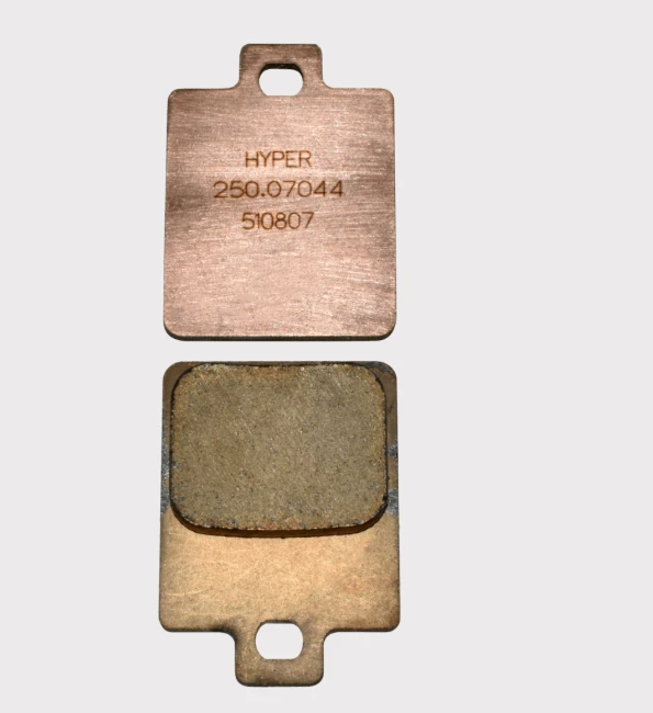 Brake pads set for Ausa M50D handbrake, copper backing plates with friction material, 2 pieces