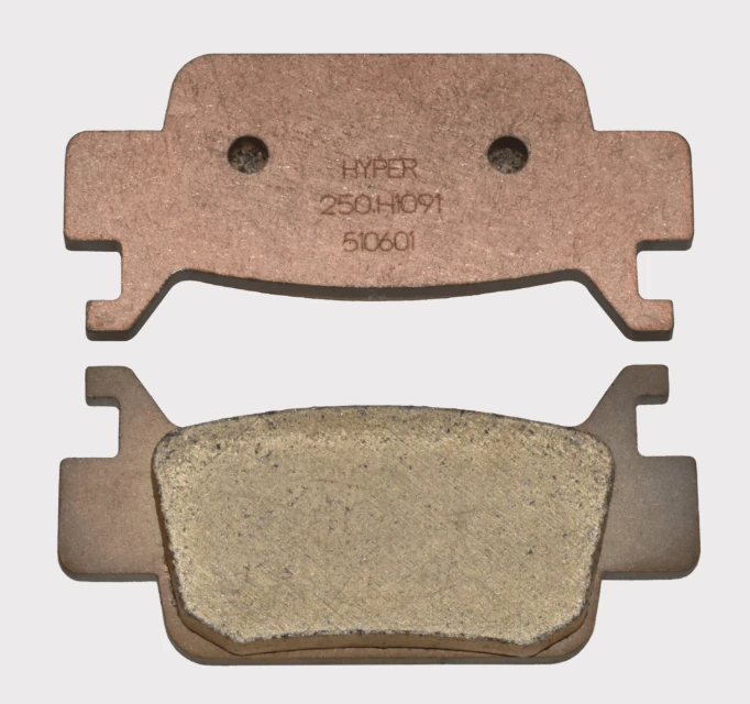 Brake pads front left pair for Honda FourTrax Foreman ATV; Hyper copper backing plate with friction pad