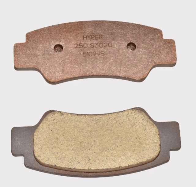 Disc brake pad set S3020 for Segway Snarler 570 rear caliper, 2 pads with copper/gold surfaces, OEM replacement