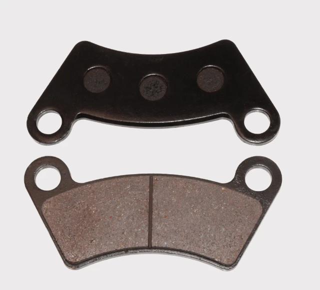 Disc brake pad set (2) for Nipper rear, Hisun rear, and JCB Groundhog 800 front with black backing plates