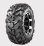 Obor 24x10x11 ATV tire, 6-ply, with aggressive mud tread on black alloy wheel