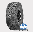 OBOR SxS Mud Terrain ATV Tire WL05 Brawler, 30x10R14 10-Ply, on black wheel with UTV Rated badge