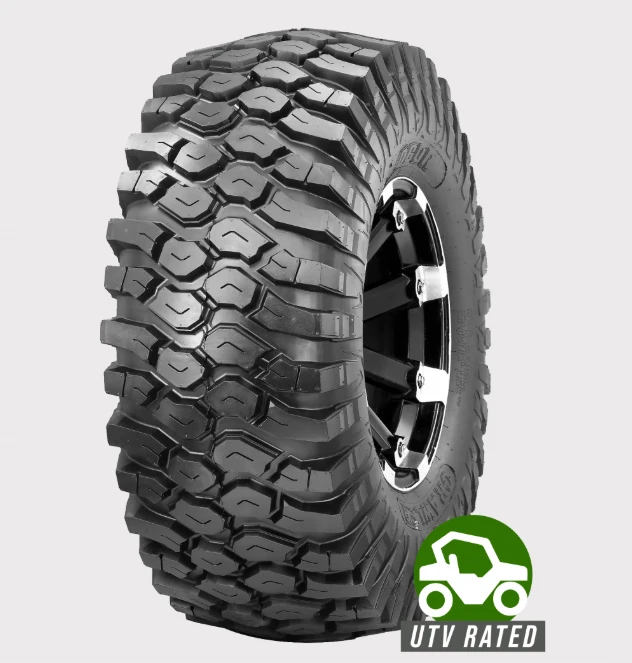 ATV Tire Obor 25x8R12, 8-Ply P3057 Crawler with aggressive off-road tread, UTV Rated