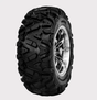 Forerunner Knight ATV tire 25x8x12 on alloy wheel, 6-ply heavy-duty all-terrain tread