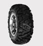 Forerunner 25x10x12 ATV tyre with aggressive all-terrain tread on chrome wheel