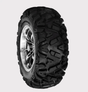 ATV tire 25x8x12 6-ply Forerunner with aggressive tread on alloy wheel
