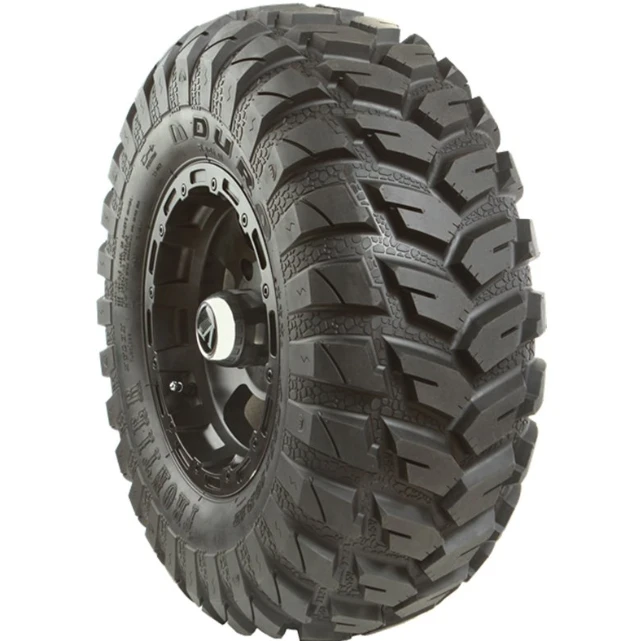 Duro Frontier DI2037 ATV tire 25x8R12, 6-ply, all-terrain on black wheel