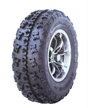 Forerunner 22x7x10 ATV front tire, 6-ply puncture-resistant all-terrain tread.