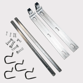 C-Dax Multi Boom Standard Mount kit for ATVs/UTVs, galvanized steel two long rails with brackets and assorted hardware