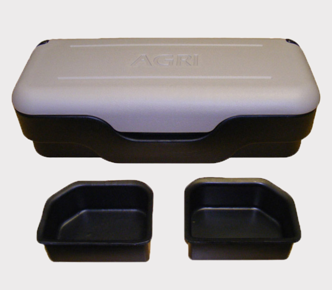 Grey And Black AGRI ATV Tool And Storage Box For Front Or Rear Mounting With Two Lift Out Trays