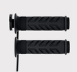 Hyper heated motorcycle grips, 22mm, pair, off-road/road, black rubber with cable