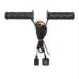 Hyper ATV heated grips pair with thumb warmer, 3 heat settings, black rubber handles and wiring.