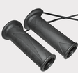 ATV City heated handlebar grips, black pair without thumb warmer, textured rubber with wiring.