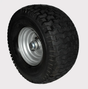 C-Dax C-Dit 300 Wheel Assembly 18x9.5x8 bearing type, black tire on silver rim