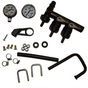 Fimco Manifold Parts Bag for BK500/700 sprayers, black manifold with metal fittings.