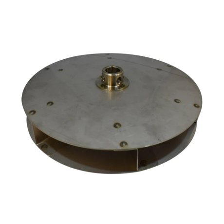 C-Dax Spinner Spreadmaster SS part, aircraft spreader hub in silver metal with brass center.