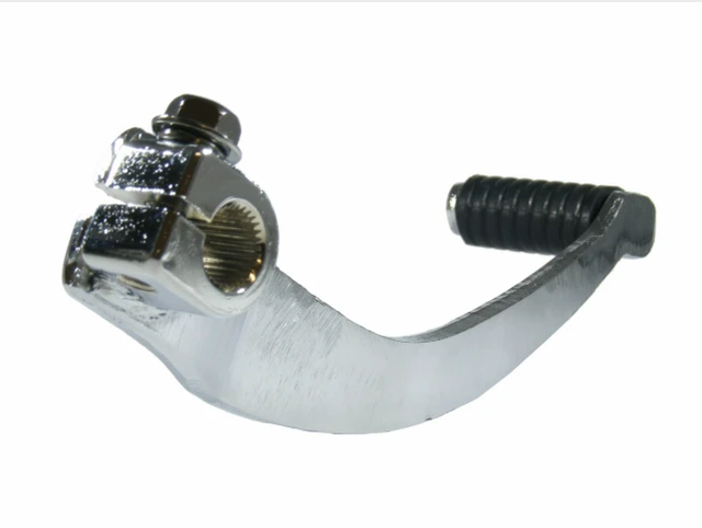 Gear shift lever replacement for Honda TRX 300, chrome finish with black rubber grip