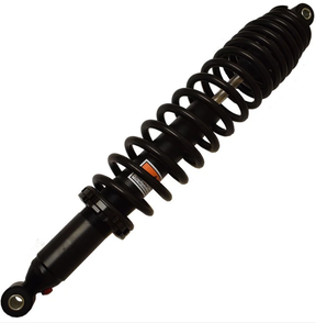 Hyper rear shock absorber for Can-Am Outlander ATV, preload-adjustable gas OEM replacement, black coil spring.