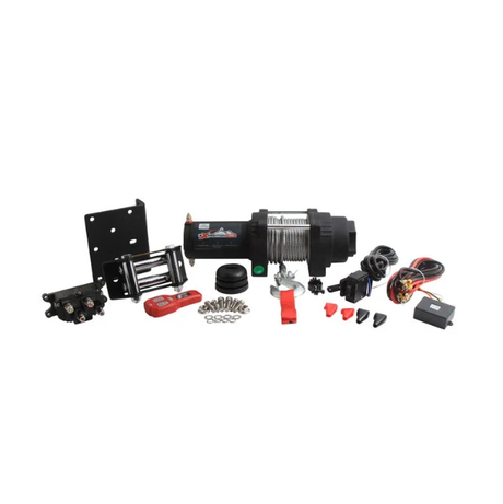 Winch by All Balls Racing 3500lb 12V steel wire kit with remote switch for ATV/UTV, 39ft cable, 4-bolt mount