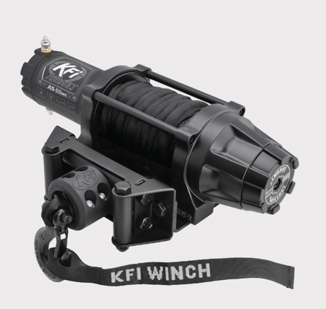 KFI 5000lb Assault Series winch with synthetic cable and dash switch for UK ATV