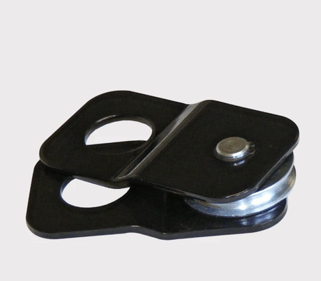 KFI snatch block, black powder-coated winch accessory with 1 1/2 inch mount holes