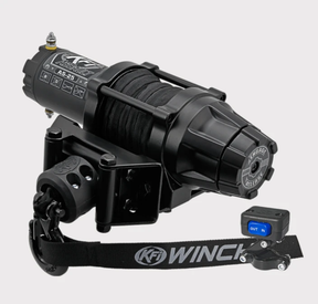 KFI Assault Series 2500lb winch with 50ft synthetic cable and rocker switch for ATV/UTV