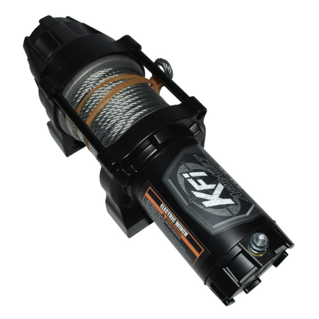 KFI Assault Series 3500lb winch with steel cable for ATV/UTV SxS recovery, black housing