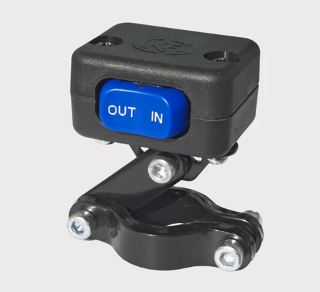 KFI Assault Series 3500lb 12V winch for ATV/UTV with blue IN/OUT switch and mounting bracket