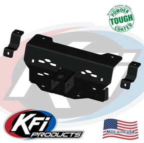 KFI Polaris XP 1000 front upper 2-inch receiver winch mount, black powder-coated steel, USA made