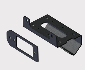 KFI winch mount (two-piece) for Can-Am Defender/Traxter 2016–2025, 3/16 in steel, black powder coat; hardware included