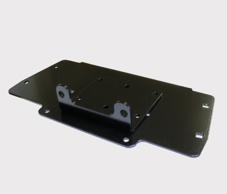 KFI winch mount plate for Kubota RTV400/RTV500, black metal, heavy-duty.
